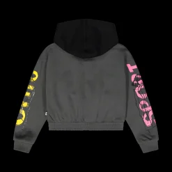 Felpa con nylon e zip per bambina