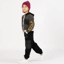 Felpa con nylon e zip per bambina
