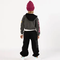 Felpa con nylon e zip per bambina
