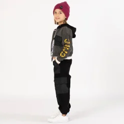 Felpa con nylon e zip per bambina