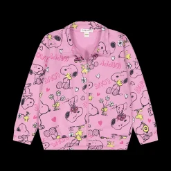 Felpa con zip e stampa Snoopy da bambina