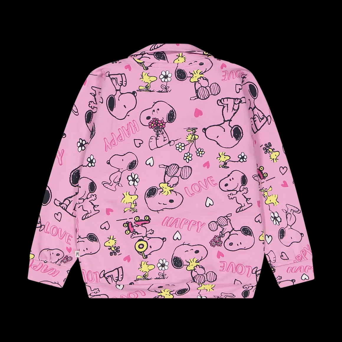 Felpa con zip e stampa Snoopy da bambina