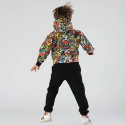 Felpa da bambino con disegno graffiti