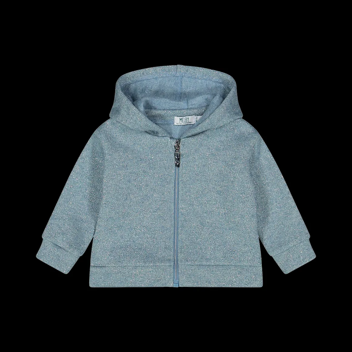 Felpa effetto tricot con zip e cappuccio da bambina