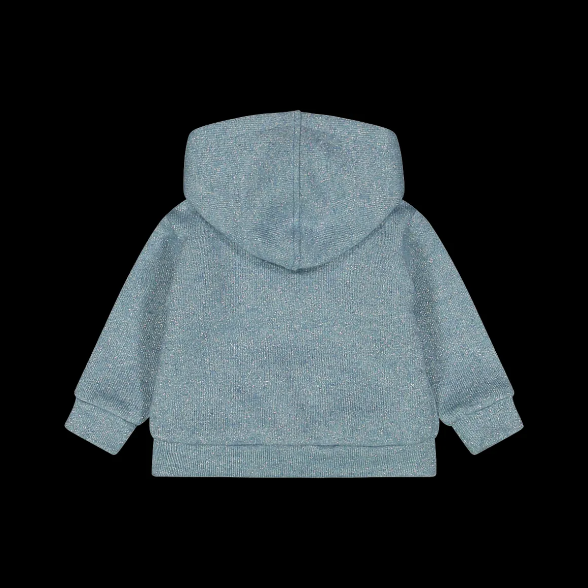 Felpa effetto tricot con zip e cappuccio da bambina