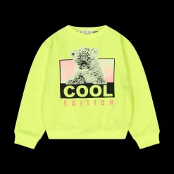 Felpa fluo con stampa da bambina