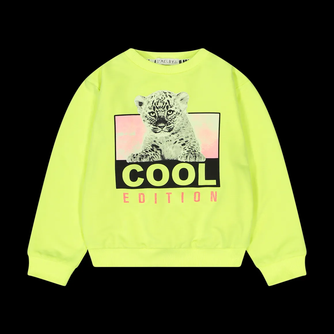 Felpa fluo con stampa da bambina