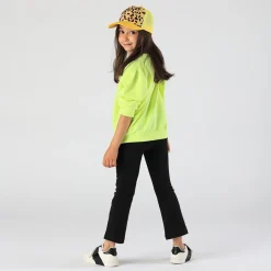 Felpa fluo con stampa da bambina