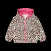Felpa full zip con cappuccio maculata per baby girl