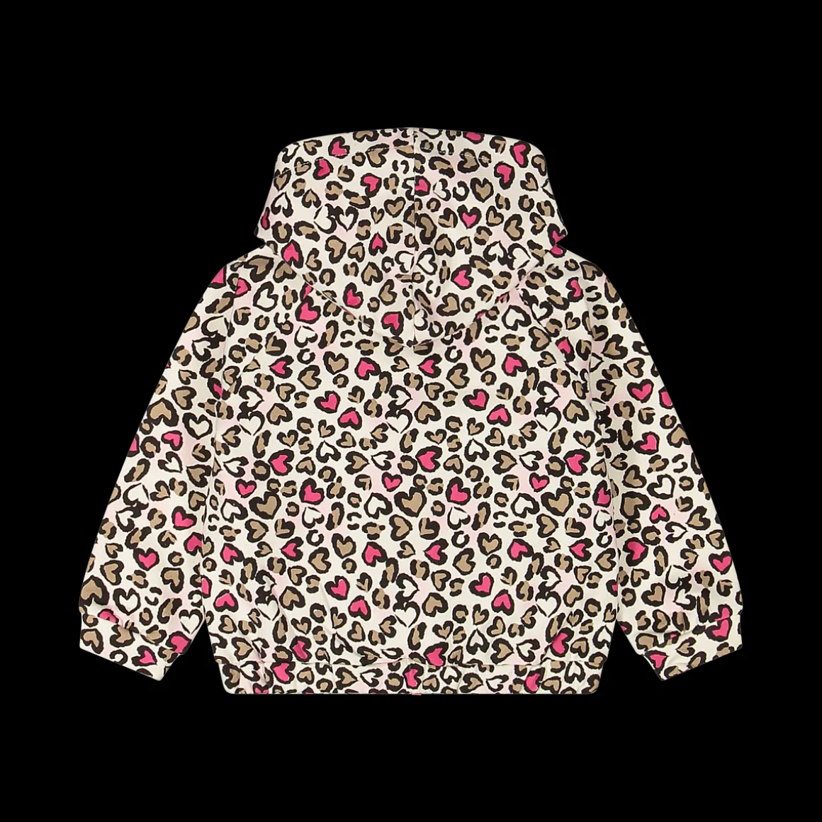 Felpa full zip con cappuccio maculata per baby girl