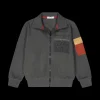 Felpa full zip in felpa diagonale per ragazzo