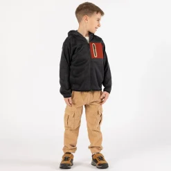 Felpa full zip in felpa diagonale per ragazzo