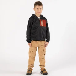 Felpa full zip in felpa diagonale per ragazzo