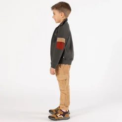 Felpa full zip in felpa diagonale per ragazzo