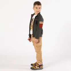 Felpa full zip in felpa diagonale per ragazzo