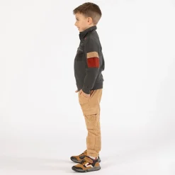 Felpa full zip in felpa diagonale per ragazzo