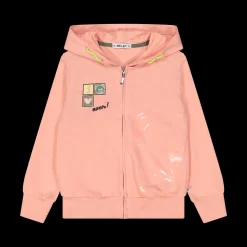 Felpa manica lunga con cappuccio e zip da bambina