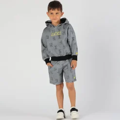 Felpa rigata da bambino con cappuccio