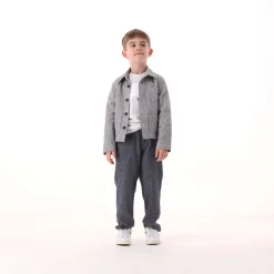 Giacca a camicia in misto lino per bambino