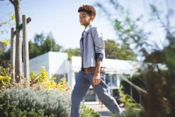Giacca a camicia in misto lino per bambino