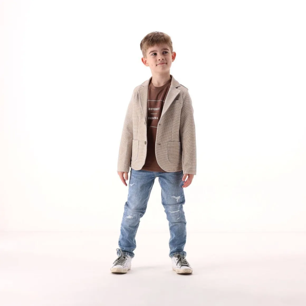 Giacca in punto Milano stampato per bambino