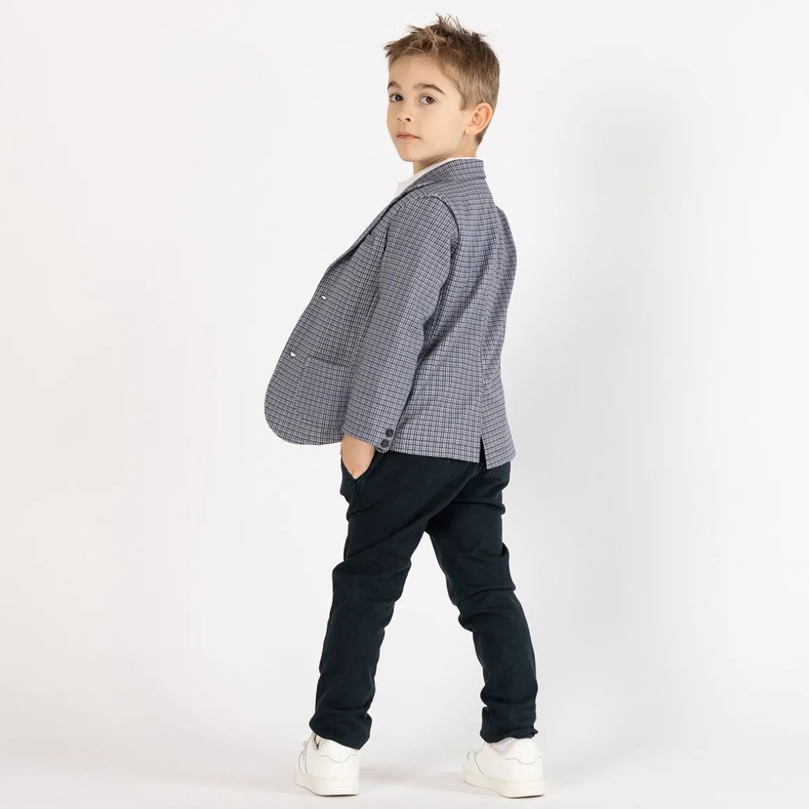 Giacca pied de poule per bambino