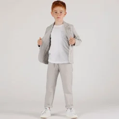 Giacca quadri grigio bambino