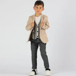 Gilet da bambino in tessuto rigato