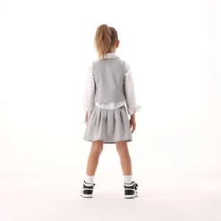 Gilet gessato per bambina