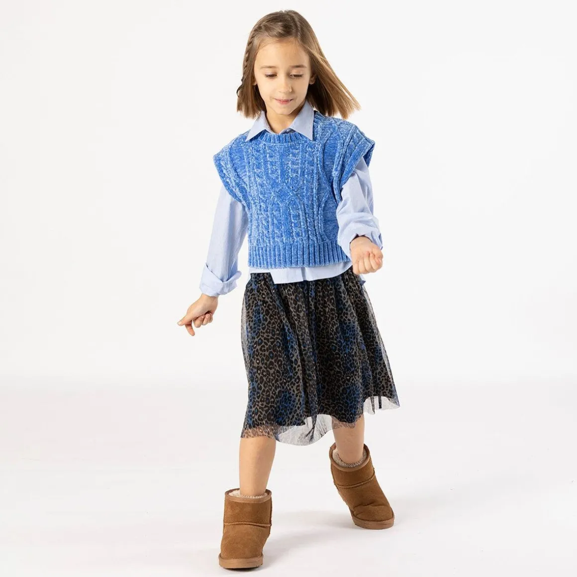 Gilet in ciniglia per ragazza