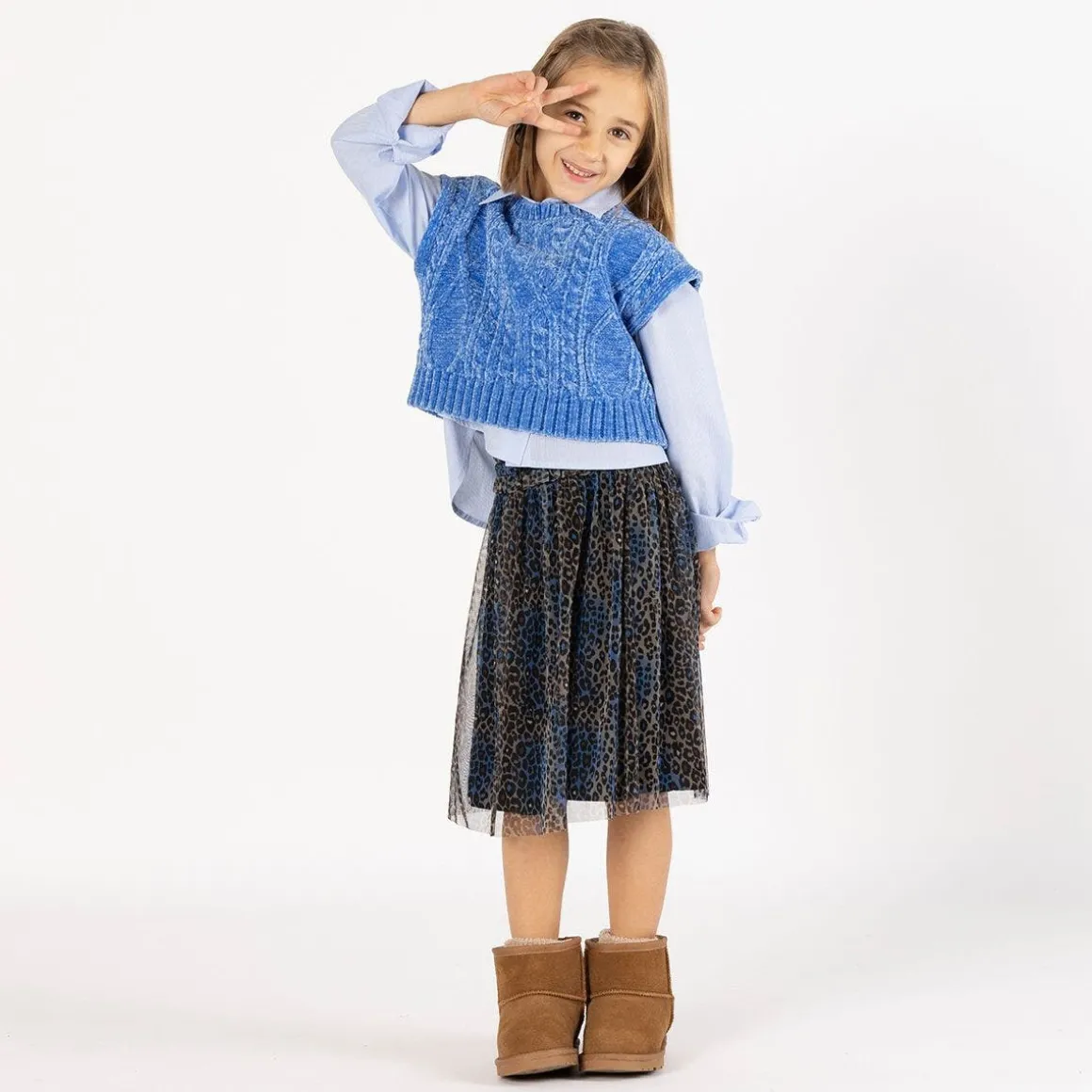 Gilet in ciniglia per ragazza