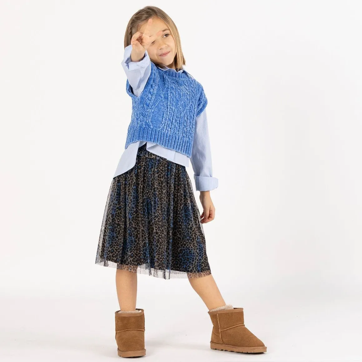 Gilet in ciniglia per ragazza