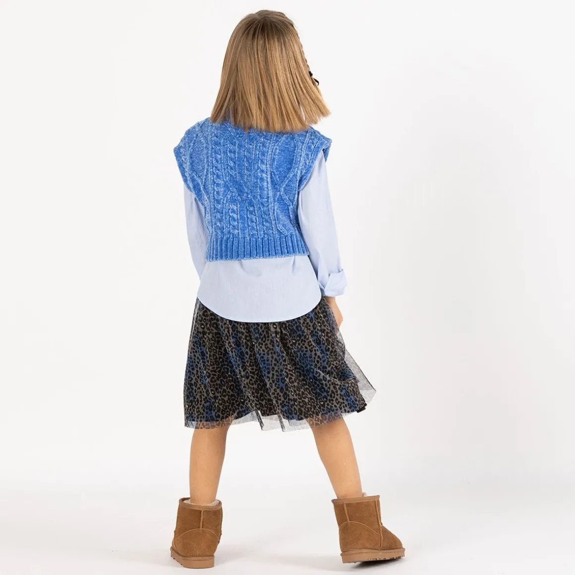 Gilet in ciniglia per ragazza