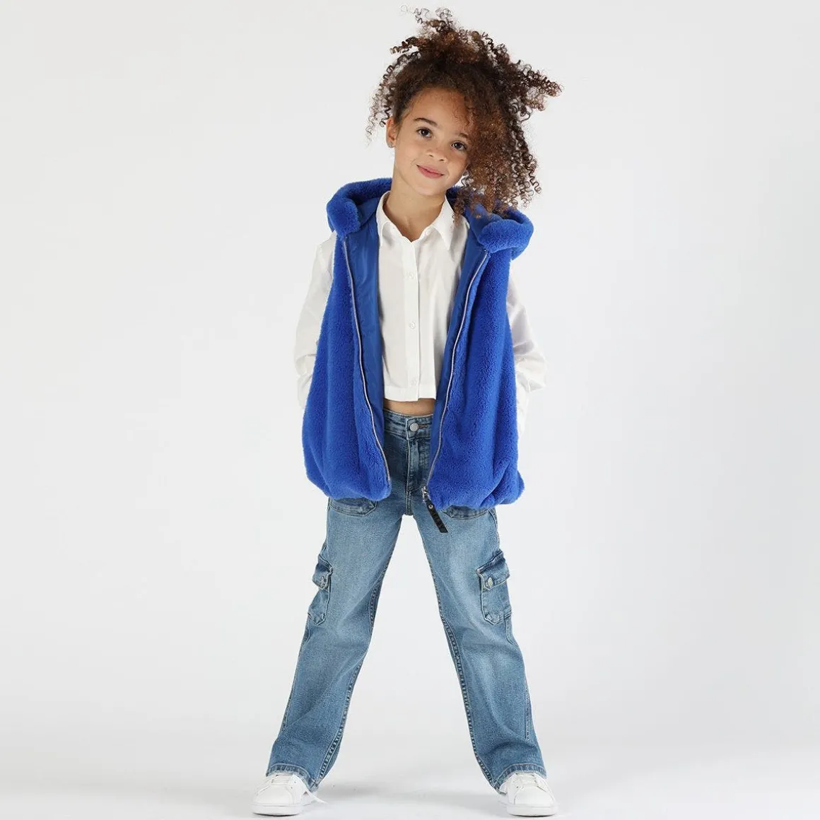 Gilet in ecopelliccia bambina