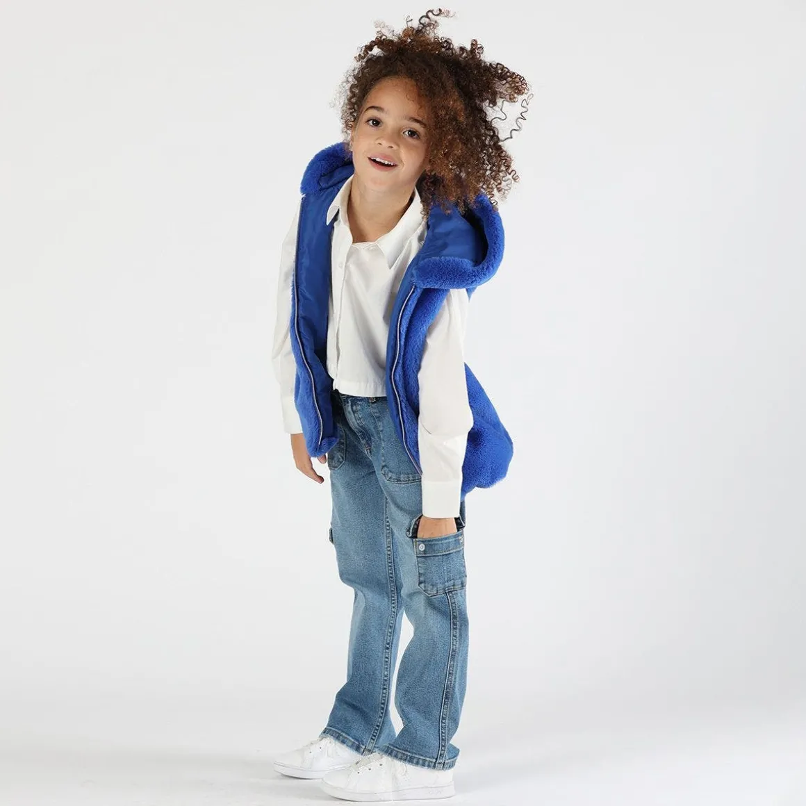 Gilet in ecopelliccia bambina