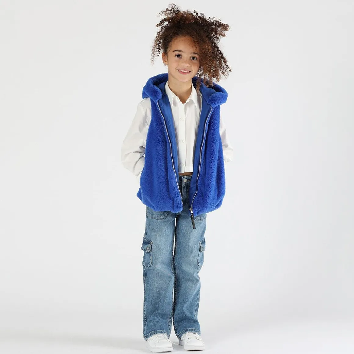 Gilet in ecopelliccia bambina