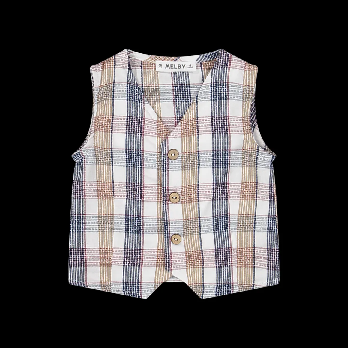 Gilet in tela check bambino
