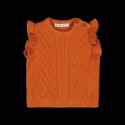 Gilet in tricot a trecce per bambina