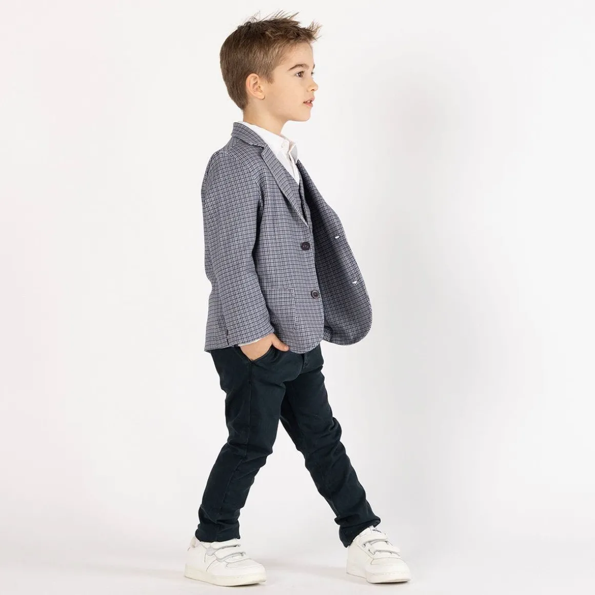 Gilet pied de poule per bambino
