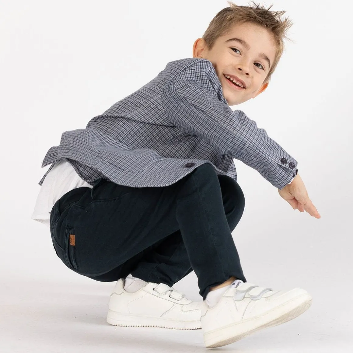 Gilet pied de poule per bambino