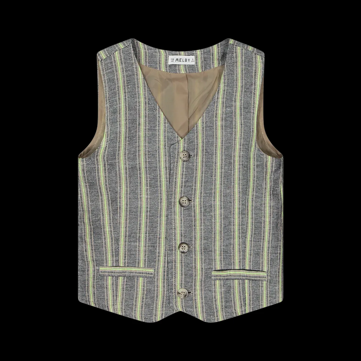 Gilet rigato bambino blu verde