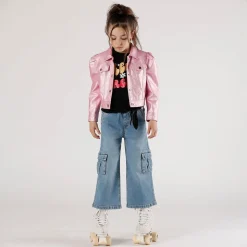Giubbino in ecopelle da bambina