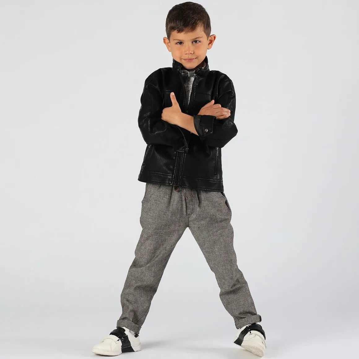 Giubbino in ecopelle da bambino