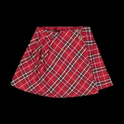 Gonna a piega in twill da bambina