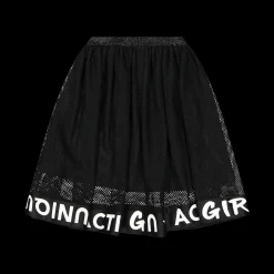 Gonna a rete da bambina con scritta