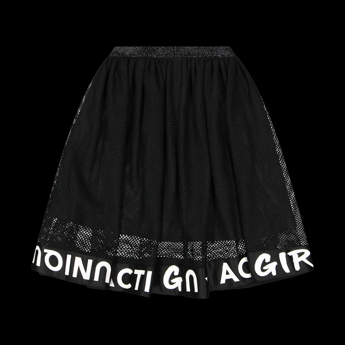 Gonna a rete da bambina con scritta