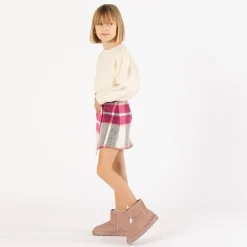 Gonna corta a quadri per bambina