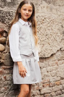 Gonna gessata a pieghe per bambina