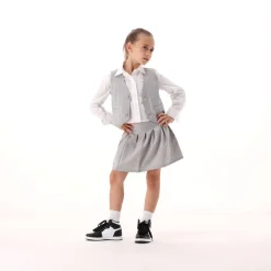 Gonna gessata a pieghe per bambina