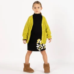 Gonna in tricot con fiori per ragazza